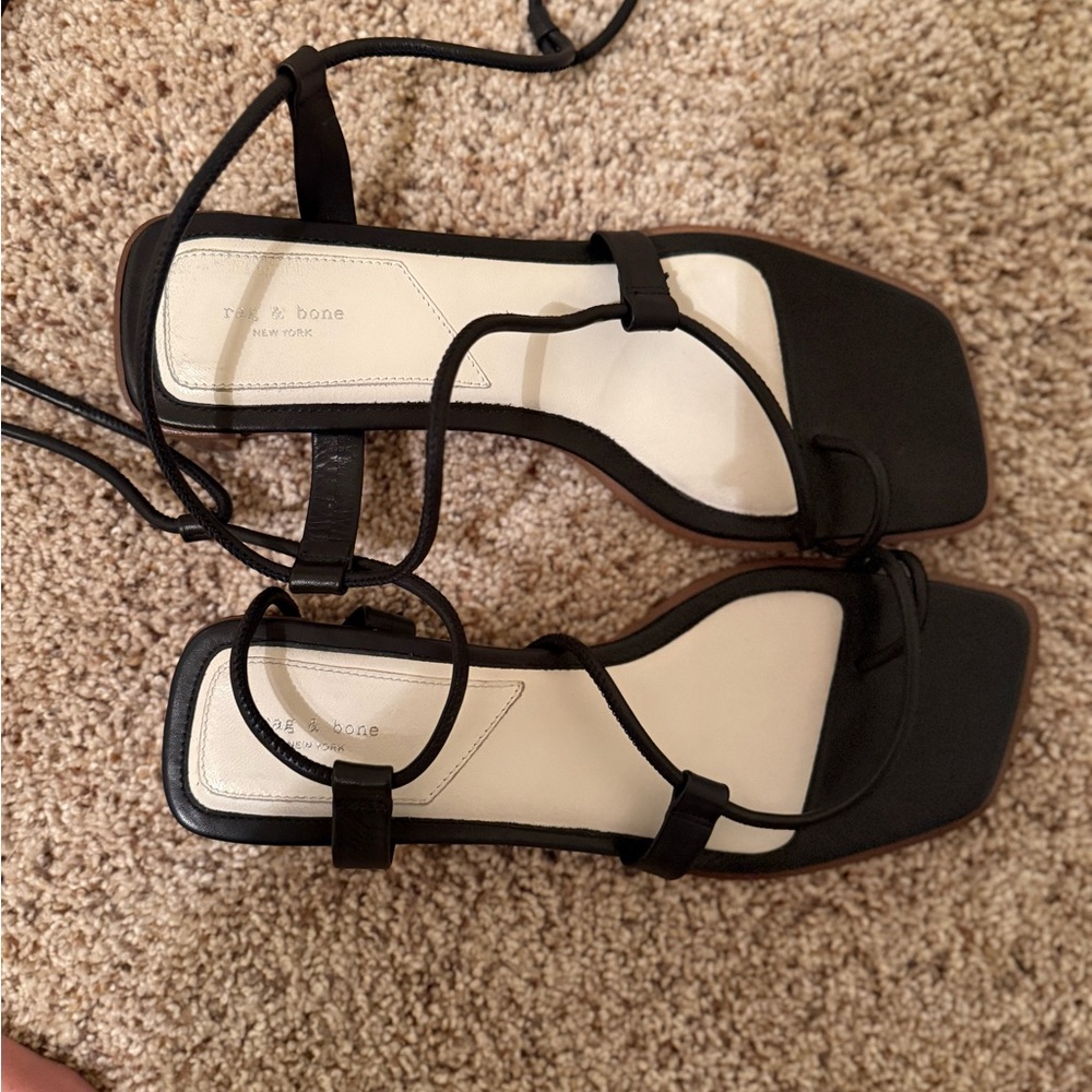 Rag & Bone Black Leather Strappy Sandals - Picture 5 of 5